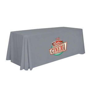 6' Economy Table Throw - Full-Color Thermal Imprint - Gray