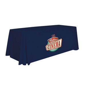 6' Economy Table Throw - Full-Color Thermal Imprint - Blue, Navy