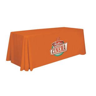 6' Economy Table Throw - Full-Color Thermal Imprint - Orange