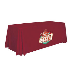 6' Economy Table Throw - Full-Color Thermal Imprint - Red