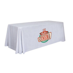 6' Economy Table Throw - Full-Color Thermal Imprint - White