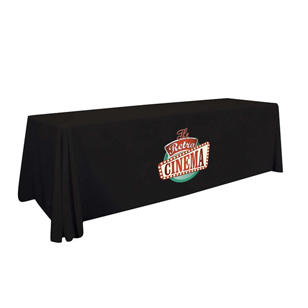24 Hour Quick Ship 8' Economy Table Throw (Full-Color) - Black