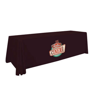 24 Hour Quick Ship 8' Economy Table Throw (Full-Color) - Brown