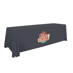 24 Hour Quick Ship 8' Economy Table Throw (Full-Color) - Charcoal