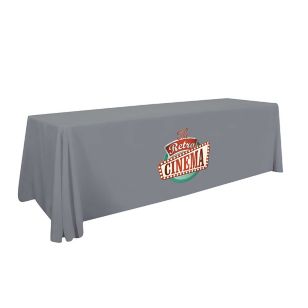 24 Hour Quick Ship 8' Economy Table Throw (Full-Color) - Gray, Cool