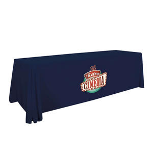 24 Hour Quick Ship 8' Economy Table Throw (Full-Color) - Blue, Navy