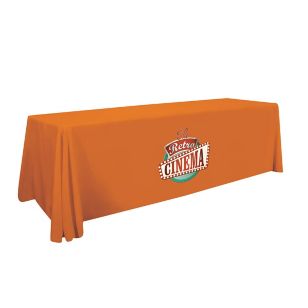 24 Hour Quick Ship 8' Economy Table Throw (Full-Color) - Orange