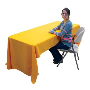 24 Hour Quick Ship 8' Economy Table Throw (Full-Color) - Yellow (PMS-Yellow C)