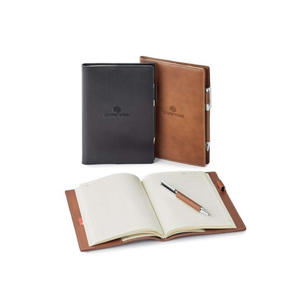 Nathan Genuine Leather Refillable Journal - Black