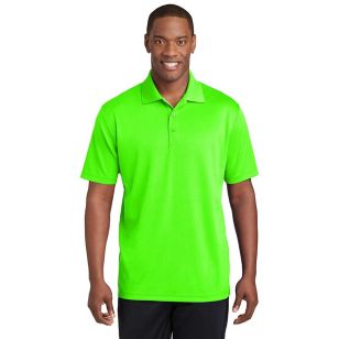 Sport-Tek PosiCharge RacerMesh Polo - Dark/All - Green, Neon