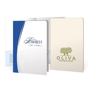 9" x 14" Legal Size Printed Folders - Natural, 100lb Smooth