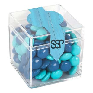 Gourmet Candy Cube with Chocolate Buttons - Clear