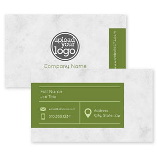 Granite Tab Business Card 2x3-1/2 Rectangle Horizontal - Moss Green