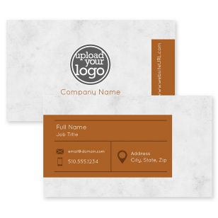 Granite Tab Business Card 2x3-1/2 Rectangle Horizontal - Burnt Orange