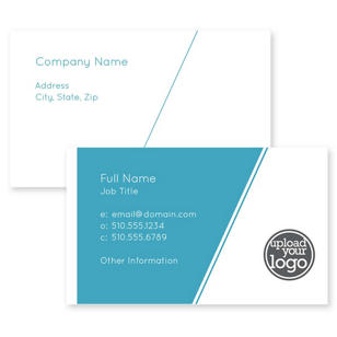 Angular Lines Business Card 2x3-1/2 Rectangle Horizontal - Sky Blue