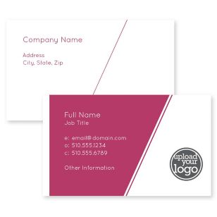 Angular Lines Business Card 2x3-1/2 Rectangle Horizontal - Hibiscus