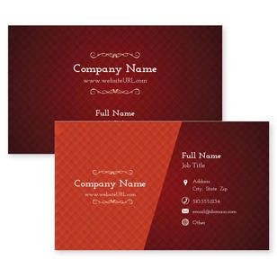 Blue & Gray Diamonds Business Card 2x3-1/2 - Pomegranate Red