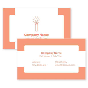 Candlelight Business Card 2x3-1/2 Rectangle Horizontal - Apricot