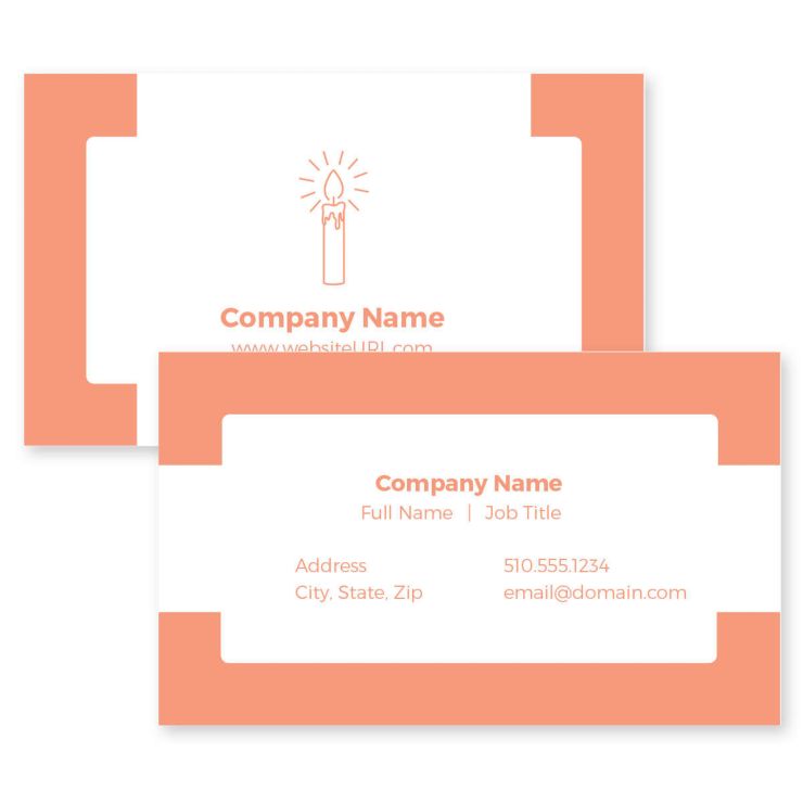 Candlelight Business Card 2x3-1/2 Rectangle Horizontal - Apricot