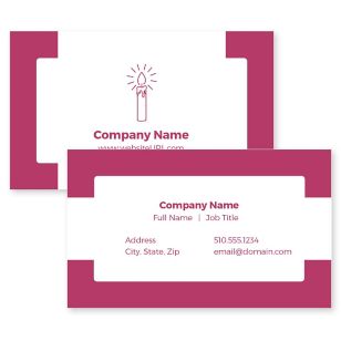 Candlelight Business Card 2x3-1/2 Rectangle Horizontal - Hibiscus