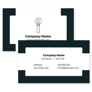 Candlelight Business Card 2x3-1/2 Rectangle Horizontal - Black