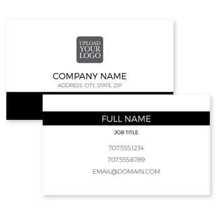 Center Two Business Card 2x3-1/2 Rectangle Horizontal - Black