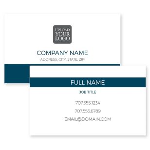 Center Two Business Card 2x3-1/2 Rectangle Horizontal - Venice Blue