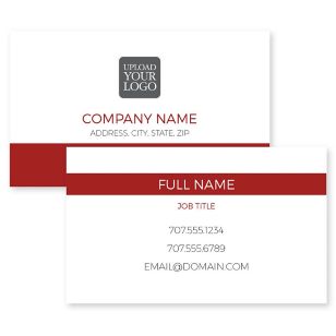 Center Two Business Card 2x3-1/2 Rectangle Horizontal - Paprika Red