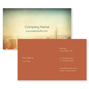 Cityscape Dream Business Card 2x3-1/2 Rectangle Horizontal - Desert Orange Red