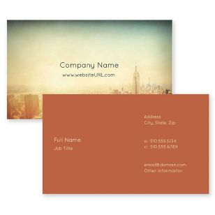 Cityscape Dream Business Card 2x3-1/2 Rectangle Horizontal - Desert Orange Red