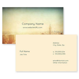 Cityscape Dream Business Card 2x3-1/2 Rectangle Horizontal - Wheat