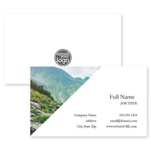 Classic Corners Business Card 2x3-1/2 Rectangle Horizontal - Moss Green