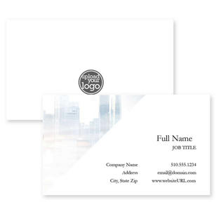 Classic Corners Business Card 2x3-1/2 Rectangle Horizontal - White