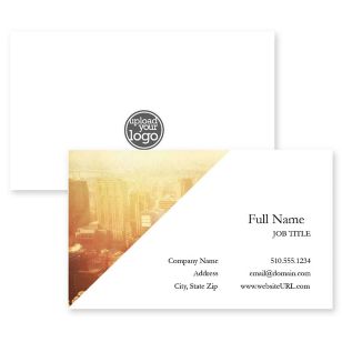 Classic Corners Business Card 2x3-1/2 Rectangle Horizontal - School Bus Yellow