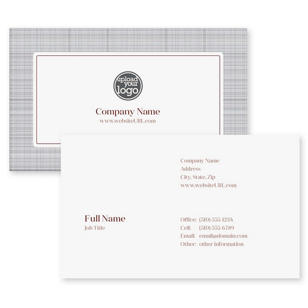 Classic Gray Suit Business Card 2x3-1/2 Rectangle Horizontal - Merlot Red