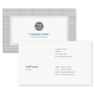 Classic Gray Suit Business Card 2x3-1/2 Rectangle Horizontal - Venice Blue