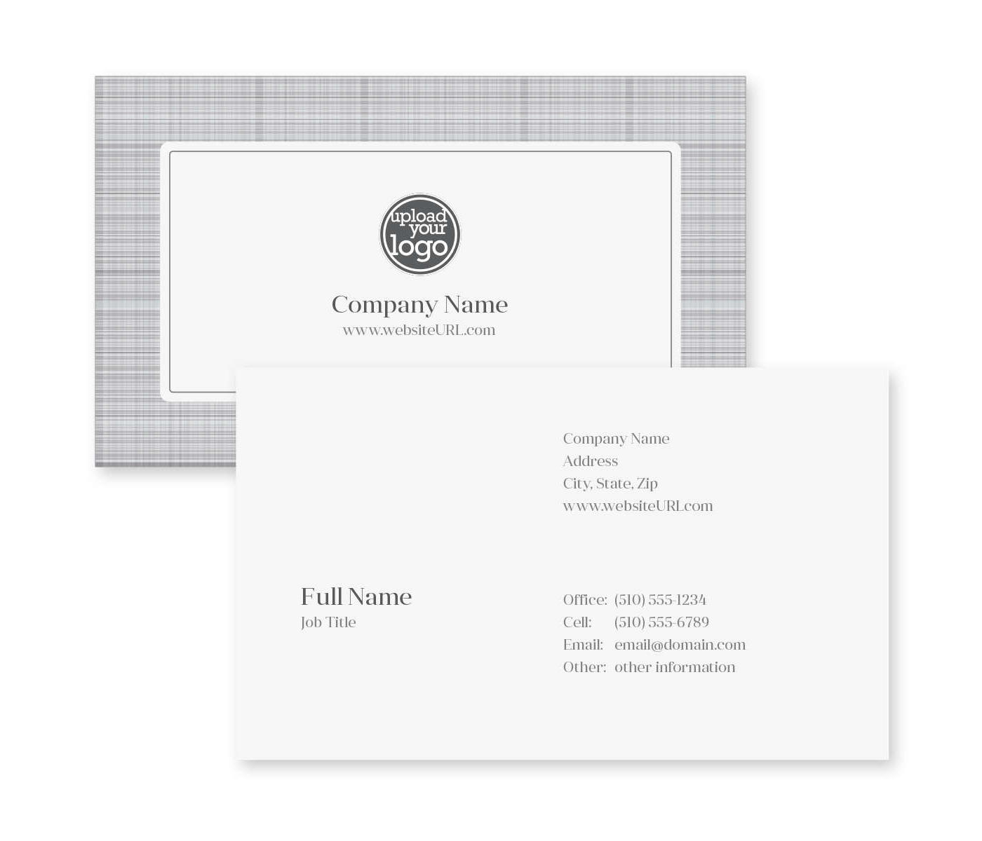 Classic Gray Suit Business Card 2x3-1/2 Rectangle Horizontal