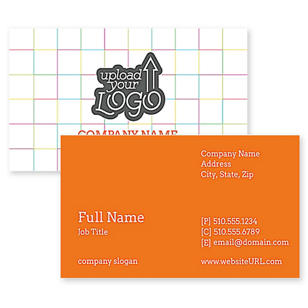 Color Grid Business Card 2x3-1/2 Rectangle Horizontal - Orange