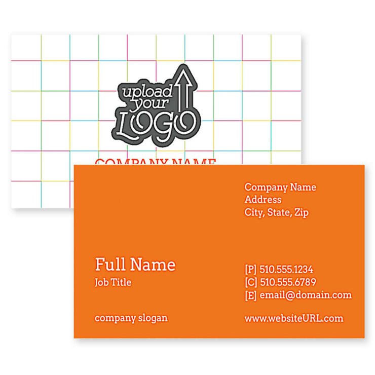 Color Grid Business Card 2x3-1/2 Rectangle Horizontal