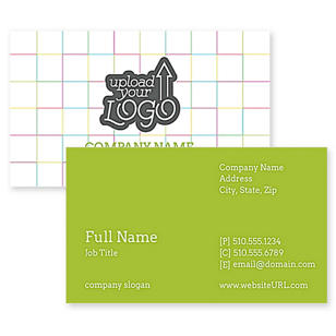 Color Grid Business Card 2x3-1/2 Rectangle Horizontal - Kiwi Green