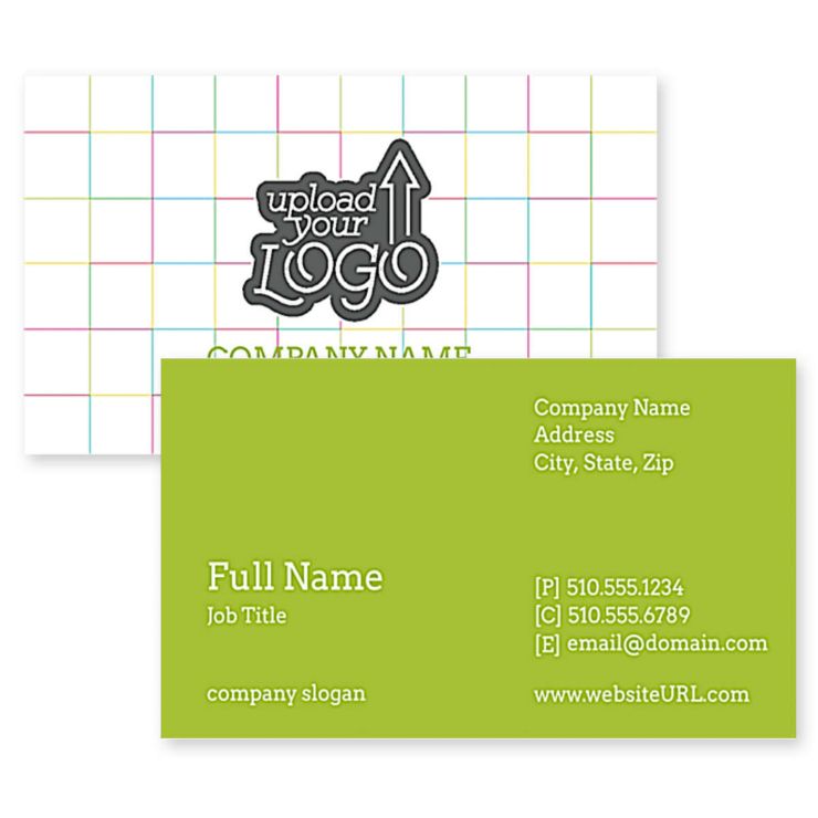 Color Grid Business Card 2x3-1/2 Rectangle Horizontal