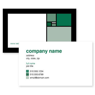Colorful Squares Business Card 2x3-1/2 Rectangle Horizontal - Jewel