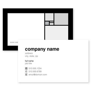 Colorful Squares Business Card 2x3-1/2 Rectangle Horizontal - Black