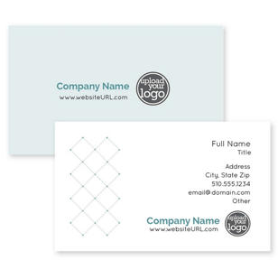 Connected Dots Business Card 2x3-1/2 Rectangle Horizontal - Catskill White