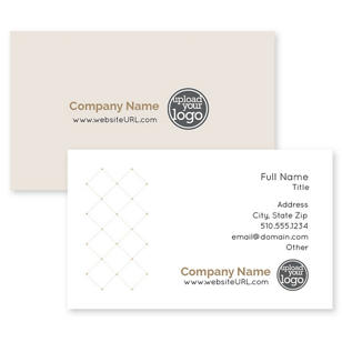 Connected Dots Business Card 2x3-1/2 Rectangle Horizontal - Linen