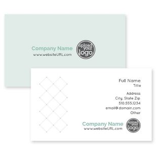 Connected Dots Business Card 2x3-1/2 Rectangle Horizontal - Light Lime green