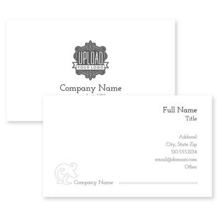 Crest Shape Business Card 2x3-1/2 Rectangle Horizontal - Periwinkle Gray