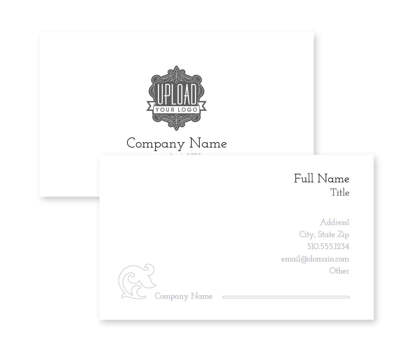 Crest Shape Business Card 2x3-1/2 Rectangle Horizontal