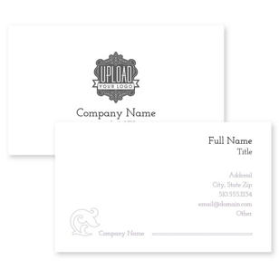 Crest Shape Business Card 2x3-1/2 Rectangle Horizontal - Emperor Gray