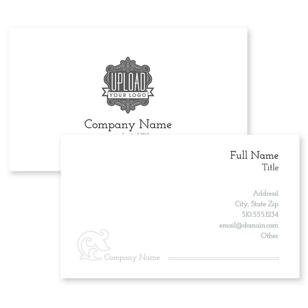 Crest Shape Business Card 2x3-1/2 Rectangle Horizontal - Dusty Gray